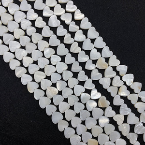 6/8/10/12mm ngọc trai nước ngọt tự nhiên trái tim màu trắng đào hình vỏ hạt để làm vòng đeo tay tự Làm Vòng Cổ Phụ kiện thủ công - Product Image 4