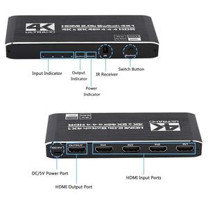 Commutateur HDMI 2.0 de haute qualité 4 entrées 1 sortie Commutateur HDMI2.0 4*1 HDR10 Dolby <span class=keywords><strong>Atmos</strong></span> et commutateur HDMI 4k 4 ports - Product Image 2