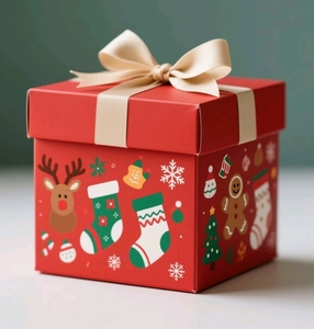 Thiết kế mới giáng sinh màu đỏ giấy Hộp Quà Tặng Kẹo hộp giấy dễ thương thời trang goodie hộp - Product Image 4