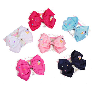 Accessori per capelli a forma di cuore di cartone animato per bambini piccoli gelati carini freschi fiocchi per capelli a nastro - Product Image 6