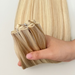 Extensions de cheveux russes Genius Weft au meilleur prix, extensions de cheveux Genius Weft 1b pour salon, vente en gros, cheveux humains vierges fins et invisibles - Product Image 6