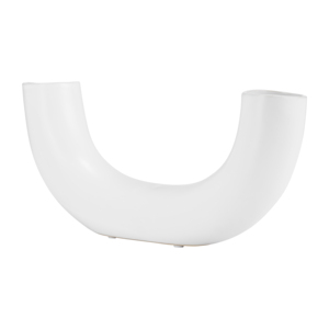 Vaso in ceramica a forma di U per soggiorno, ufficio, decorazione per la casa, vaso per fiori astratti, espositore da tavolo moderno - Product Image 2