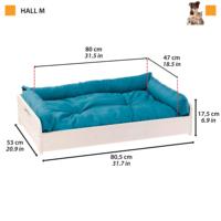 Lit d'intérieur lavable en bois FSC, adapté aux chiens et chats de taille moyenne-respirant, antidérapant