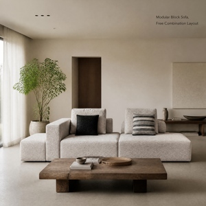Sofá Compacto de Tela JM de 3 Plazas 3420x1600x710mm |   Uso en Salas de Estar de Apartamentos Pequeños |   Venta al por mayor - Product Image 3