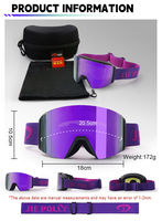 Lunettes de ski OTG personnalisées avec logo OEM, verres magnétiques de luxe pour l'extérieur, photochromiques, pour snowboard,