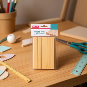 ILAN Set di 4 Bastoncini in Legno 16x16x120mm per Lavori Artigianali - Product Image 3