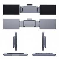 Monitor Portátil Dual de 14 Pulgadas FHD IPS, Extensor de Pantalla Triple para Laptop con Soporte Plegable para Extensor de Pantalla Dual
