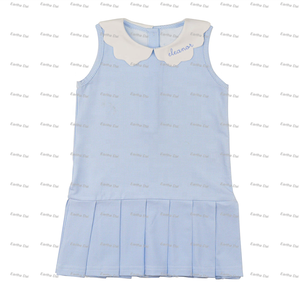 Abiti Estivi per Bambina, Vestito Tennis <span class=keywords><strong>Rosa</strong></span> a Quadretti con Colletto Smerlato in Maglia, Gonna-Pantalone Plissettata, <span class=keywords><strong>Abito</strong></span> da Festa per Bambini - Product Image 4