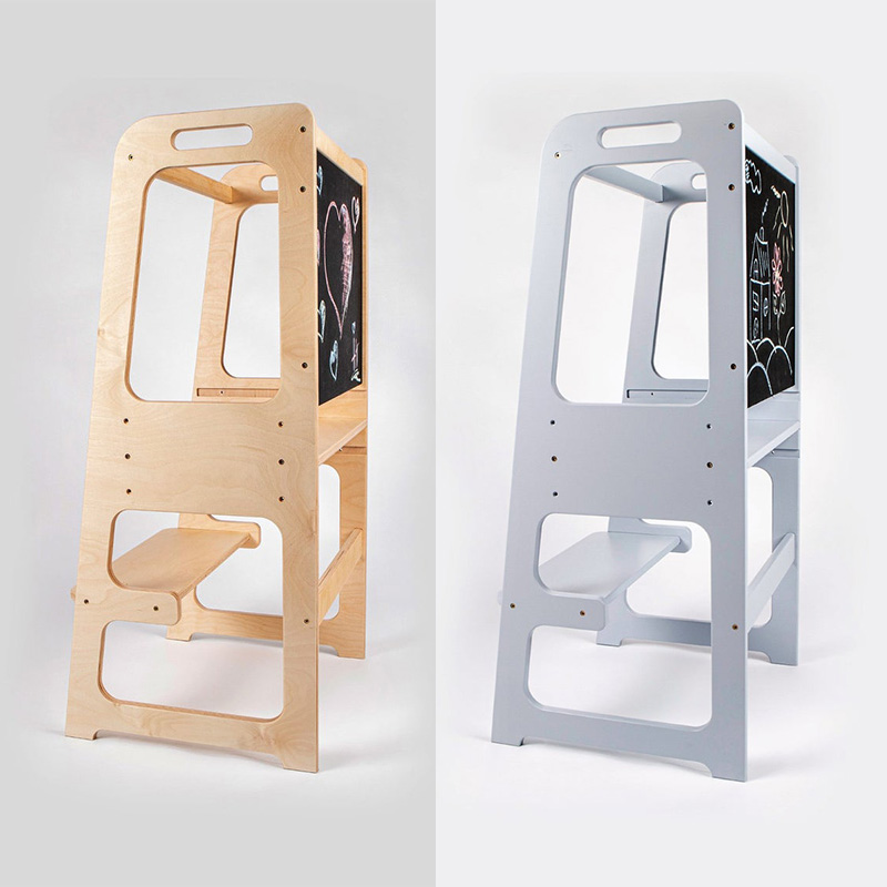 Montessori helper tower with blackboard Kitchen helper tower for toddlers
