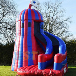 Combinaison gonflable de glissière gonflable bidirectionnelle pour enfants de forme de phare de PVC commercial de glissière sèche gonflable - Product Image 4