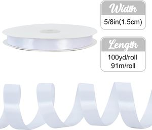 Wholesale Recyclable 38mm Single/Double Faced Satin <b>Ribbon</b> Gift Printed <b>Ribbon</b> Roll 100% Polyester Custom White <b>Ribbon</b> With Logo - Product Image 2