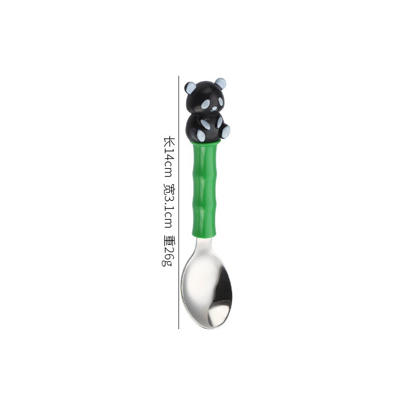 Cuchara panda negra [acero inoxidable 304]