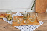 Service à thé en verre avec bouilloire et théière, de grande capacité, service à thé en verre, 1 pièce