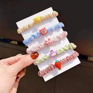 Coleteros de Tela con Dibujos Animados Estilo Coreano, con Cuentas de Goma Suave, Accesorios Casuales para el Cabello, Colores Variados, Hechos a Mano - Product Image 4