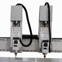 Machine de découpe et de gravure CNC à double broche 1325, 6KW, refroidie par air, commande DSP, haute efficacité, routeur CNC 1300x2500mm