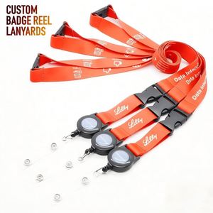 Corporate Gift ID Holder Neck Lanyards Breakaway Clasp Quick Release <b>Buckle</b> Strap Sublimation Polyester Retractable Lanyards - Product Image 1