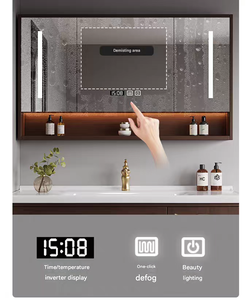 <span class=keywords><strong>Mobile</strong></span> da Bagno in Legno Massello Personalizzato Stile Europeo, Durevole <span class=keywords><strong>e</strong></span> di Alta Qualità, con Venature del Legno Color Caffè, con Lavabi <span class=keywords><strong>e</strong></span> Armadietti a <span class=keywords><strong>Specchio</strong></span> - Product Image 4