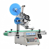 Machine d'étiquetage semi-automatique double face pour bocaux en PET, bouteilles d'eau, canettes - Étiqueteuse de comptoir électrique en métal
