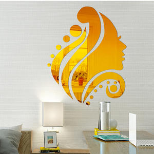 Autocollant de <span class=keywords><strong>miroir</strong></span> mural 3d, décoration de chambre de fille, autocollant doux, nouvelle collection - Product Image 1