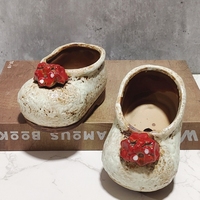 Chaud coréen mignon petites chaussures en céramique Pot de plante succulente dessin animé en trois dimensions