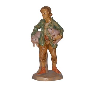 โมเดลคนเลี้ยงแกะพร้อมหมู รุ่น LUX ทำจากพลาสติกลายไม้ สูง 10 ซม. - Product Image 1