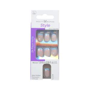 Uñas Postizas Florales Color Nude, Forma de Almendra, Longitud Media, con Estampado Dorado, Uñas Artificiales para Salón, OEM, ODM, Marca Privada - Product Image 2
