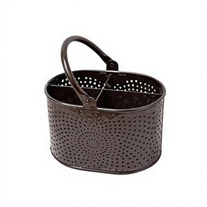 Support de rangement pour couverts en métal avec poignée, organisateur d'ustensiles de cuisine moderne, finition peinture cuite durable, simple - Product Image 4