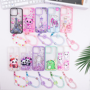 <span class=keywords><strong>Coque</strong></span> de téléphone design en carton avec bracelet de perles pour <span class=keywords><strong>iPhone</strong></span> 17 16 15 Diamond Glitter Fancy Mobile Covers pour dames Vente en gros - Product Image 6