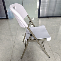 Chaise pliante en plastique moulé par soufflage, empilable, en HDPE, pour mariage, fête, camping en plein air, réunion