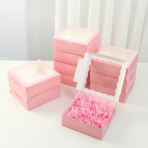 Caja de Regalo con Ventana Transparente para Recuerdos de Fiesta de Cumpleaños, Empaque de Cupcakes y Galletas, Caja de Recuerdos de Boda, Porta Dulces para San Valentín - Product Image 3