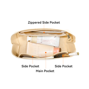 Bolso Organizador Portátil Multifunción <span class=keywords><strong>de</strong></span> Fieltro para Maquillaje <span class=keywords><strong>de</strong></span> Mujer, con Dos Asas, Abierto, para <span class=keywords><strong>Viaje</strong></span>, Cartera Interior - Product Image 3