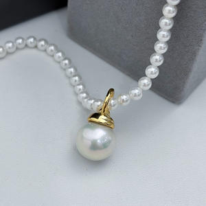 ตัวเรือนจี้เงินแท้ S925 สำหรับใส่ลูกปัดกลมขนาด 10-13 มม. อุปกรณ์ทำสร้อยคอแฟชั่น DIY พร้อมตัวปิด 31157 อุปกรณ์ทำเครื่องประดับ - Product Image 2