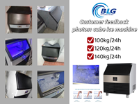 Macchina per il Ghiaccio Compatta BLG da 150KG in Acciaio Inox, Produttore Automatico di Cubetti di Ghiaccio Commerciale ad Alta Capacità per Ristoranti