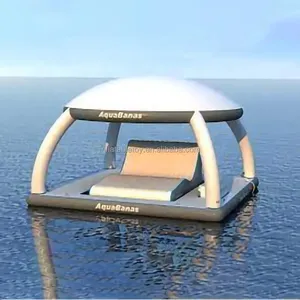 10 pessoa piscina inflável float ilha flutuante deck com tenda e lounge para venda