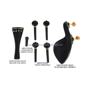 Juego de Violín de Madera de Ébano con Herrajes Dorados, Juego Completo de Violín con Arco, Estuche Rígido y Accesorios Disponibles al Mejor Precio - Product Image 1