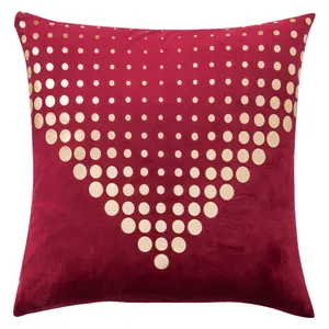 Wholesale Supplier Nordic Luxury Decorative Letter Gold Foil Embroidery Velvet Round Pillow Case Cushion Cover
