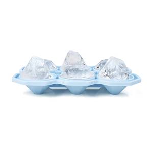 Moldes de silicona reutilizables para 6 cubos de hielo grandes con forma de diamante y tapa - Product Image 6