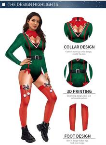 Disfraz de película sexy para mujer, mono de manga larga con estampado 3D para fiesta de cosplay de Navidad y Halloween, venta al por mayor - Product Image 4