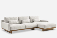 Canapé modulaire en forme de L de style japonais FERLY, 2 pièces, canapé en tissu de lin de luxe, personnalisable, haut de gamme, salon de villa