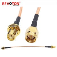 RG316 RF pigtail SMA macho a SMA hembra mamparo tuerca Jack conector baja pérdida coaxial Coaxial WLAN red RF antena Cable