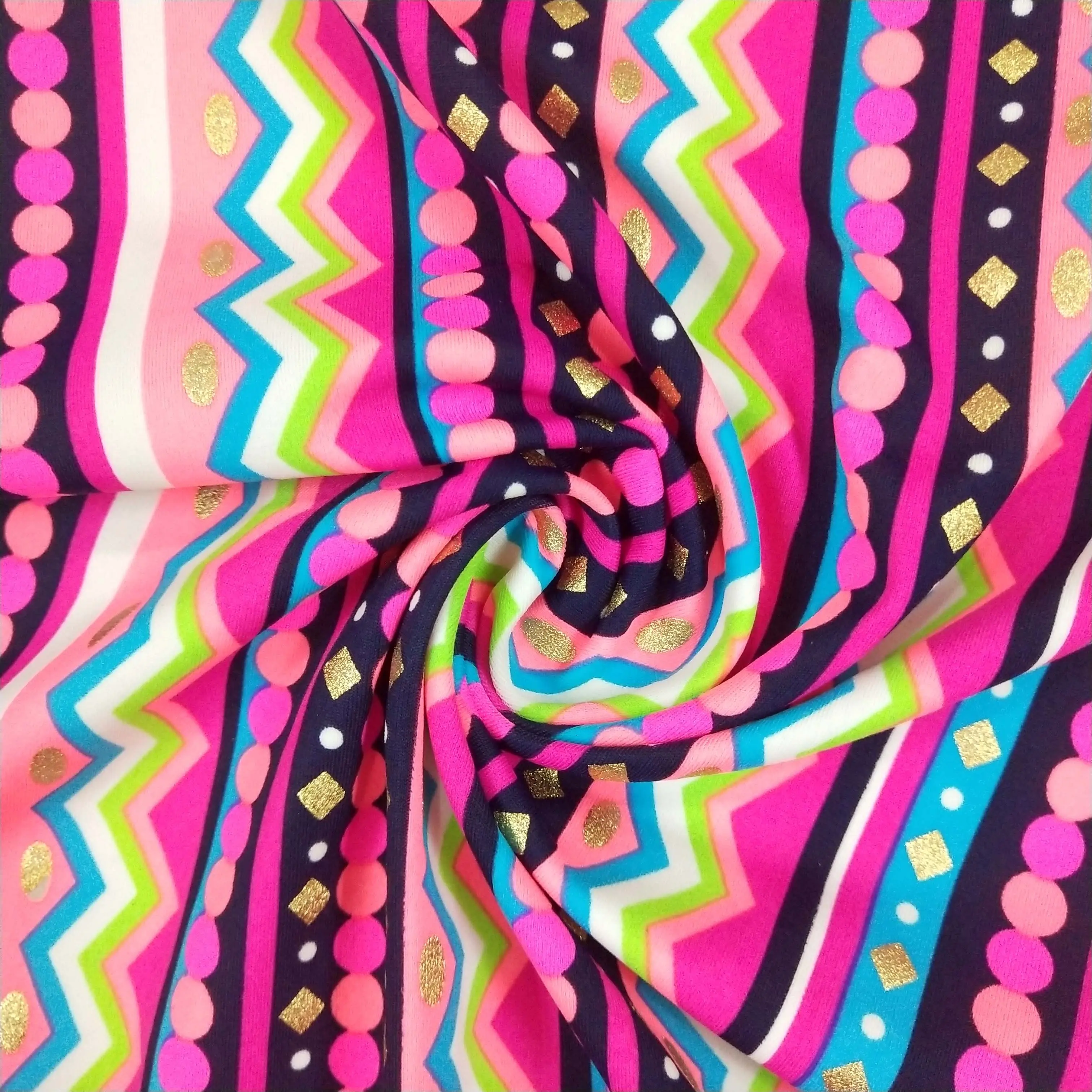 Neon Printed Polyester Fabric for swimsuit custom fashion patterns