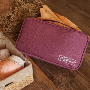 Speed And Constancy Clothing Storage <b>Bag</b> For Bras Underwear Travel Organizer Purple With Compartments For Wardrobe Use - Product Image 4