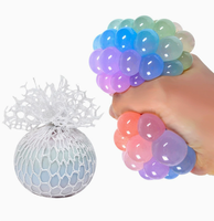 Jouet fantaisie en promotion : Balle anti-stress en pectine tricolore en forme de raisin, jouet à presser, nouveau style, jouet souple, cadeaux de fête