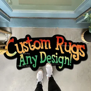 Area Rugs Floor Indoor Custom Design Logo Rug Letter Handmade Tufted Carpet Custom Die Cut Floor Rug