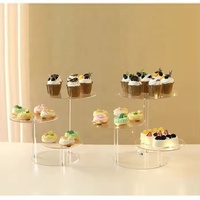 Support de présentation moderne en acrylique personnalisé pour cupcakes et desserts, plateau de service multi-niveaux transparent, écologique pour la décoration