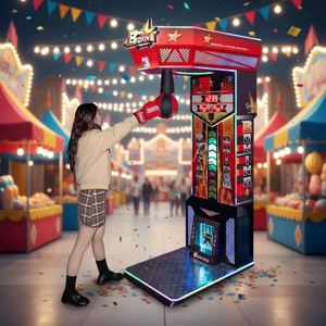 Machine de boxe commerciale avec sac de frappe, accepteur de pièces et billets, écran intelligent, pour centre de jeux d'arcade et d'entraînement, version anglaise - Product Image 2