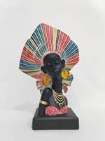 Nouveau buste de fille de style africain écologique décor d'ameublement en résine Style d'art populaire