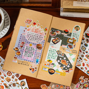 2 unids/pack paisaje comida pegatinas sabrosa <span class=keywords><strong>casa</strong></span> serie de estilo antiguo cien Material manual DIY decorativo Coo tarjeta - Product Image 4