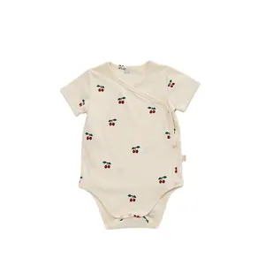 Pagliaccetto in cotone a manica corta estivo per neonati vestiti con stampa carina per bambine e ragazzi pagliaccetto all'ingrosso
