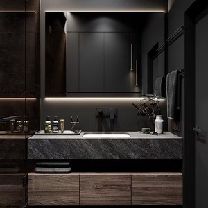 BALOM Italian Luxury Style Bathroom Cabinet Wood MDF Plywood Melamine Vanity with <b>Smart</b> <b>Mirror</b> Ready to Assemble OEM - Product Image 1
